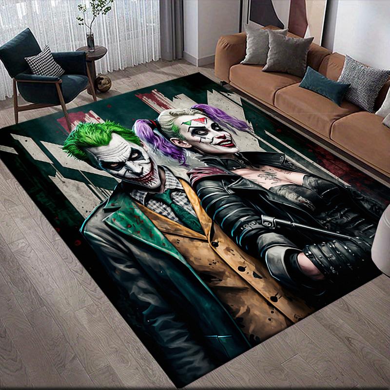 Joker & Harley Anti-Slip Rug, Rectangular Carpet for Home Entertainment Room Decor