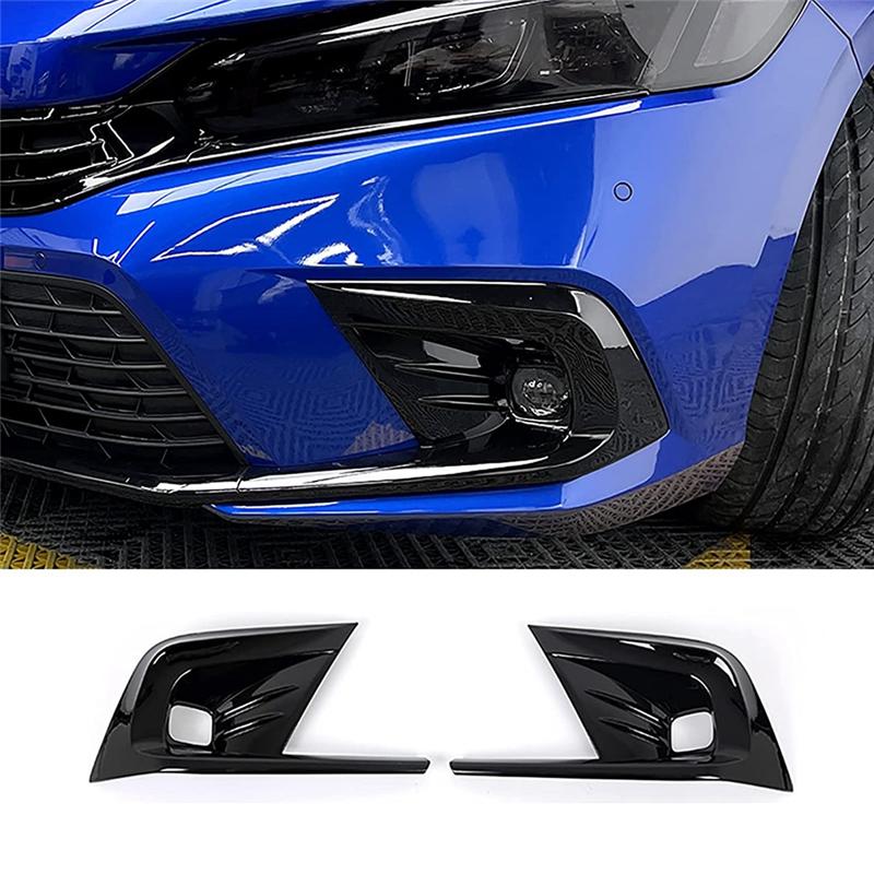 AT-Car Front Fog Light Lamp Cover Trim Bumper Protector Decoration For Honda Civic 11Th Gen   Parts Component
