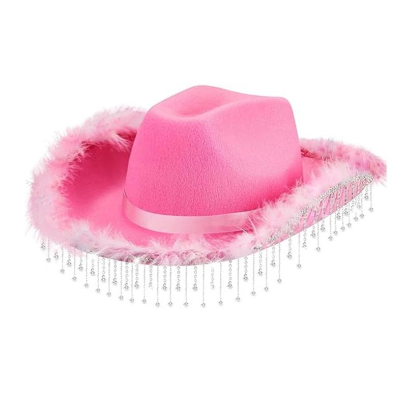 Atmungsaktiver Strass Cowboyhut für Frau Mann Sonnenschutz Cowboy Winddichter Hut