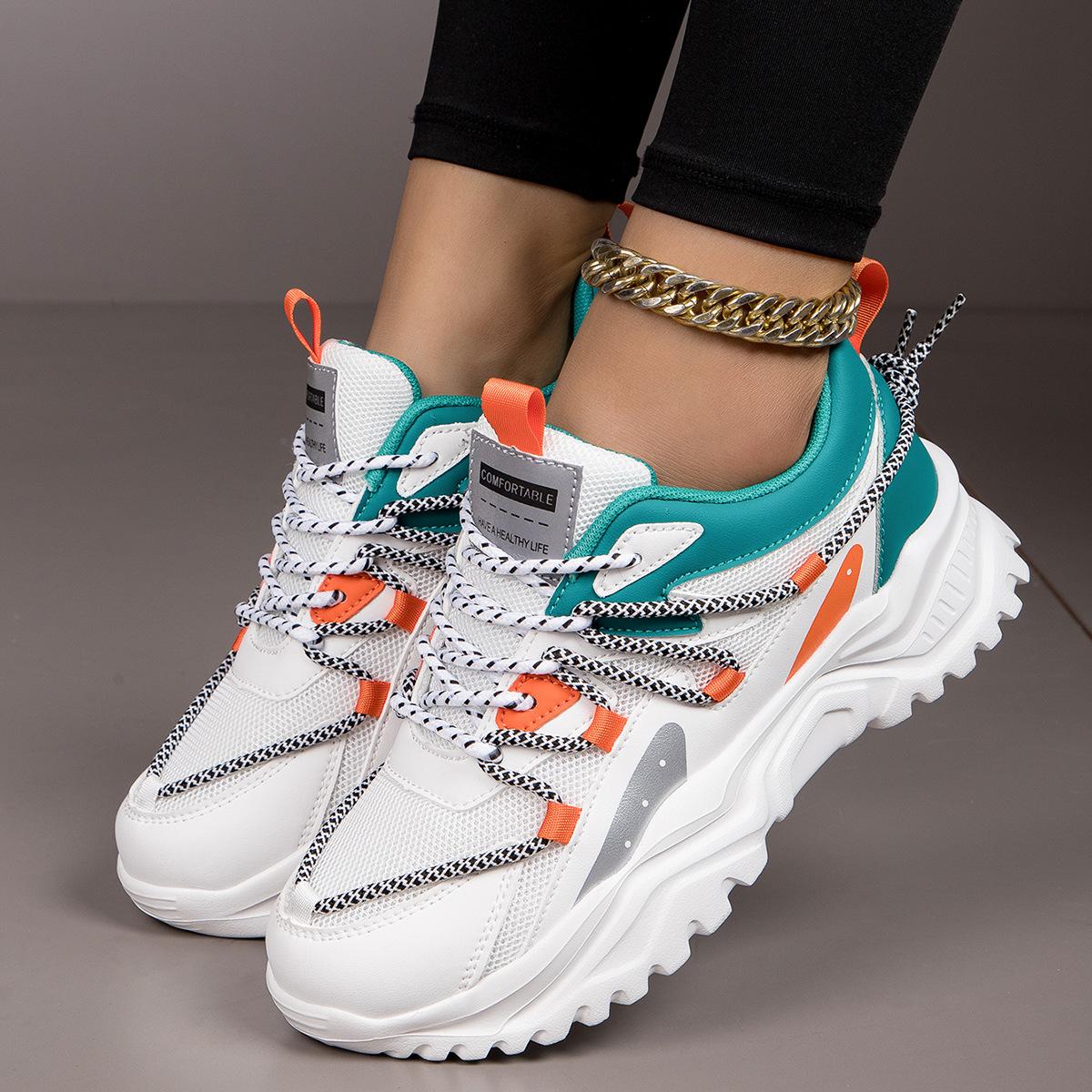 

Дышащие женские кроссовки, легкие противоскользящие женские спортивные туфли, уличные мягкие женские кроссовки, модные теннисные кроссовки на шнуровке 35