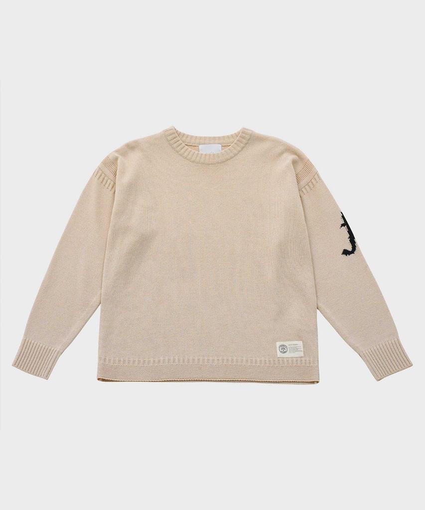 FFEFF STUDIO F Logo Round Wool Pullover (Cream Beige)