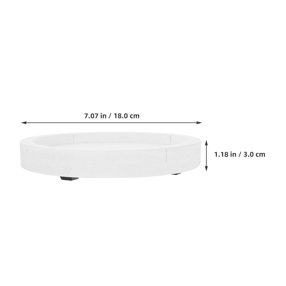 Round White Thick Cementlike Planter Saucer