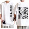One Piece Roronoa Zoro Manga Panel T-Shirt Herren Comic Print Baumwolle Anime Grafik T-Shirt Urbane Streetwear Kurzarm Rundhals Oberteil