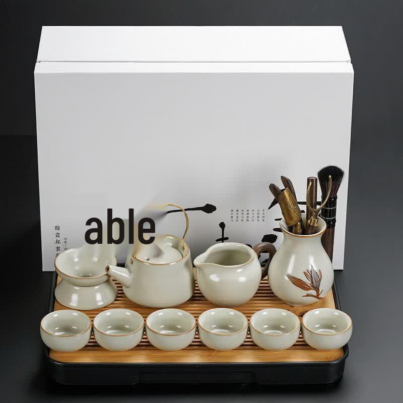 QIWAI Ru Kiln Ceramic Kung Fu Tea Set