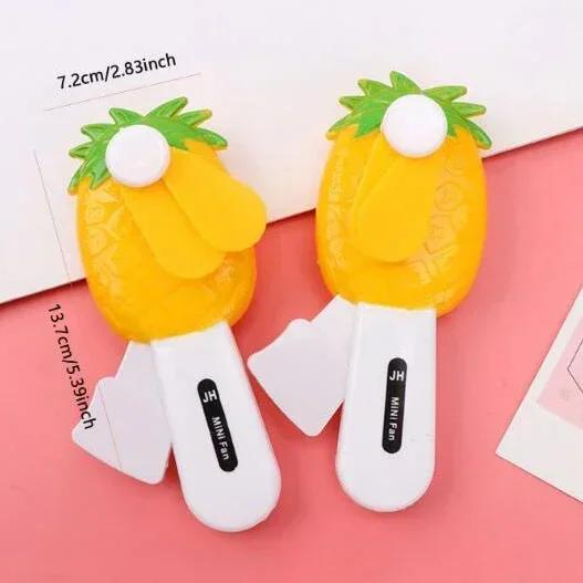 Cute Fan Summer Cartoon Handheld Fan Hand Pressed Manual Mini Portable Small Hand Cooling Fan for Kid Adult Camping Outdoor Home