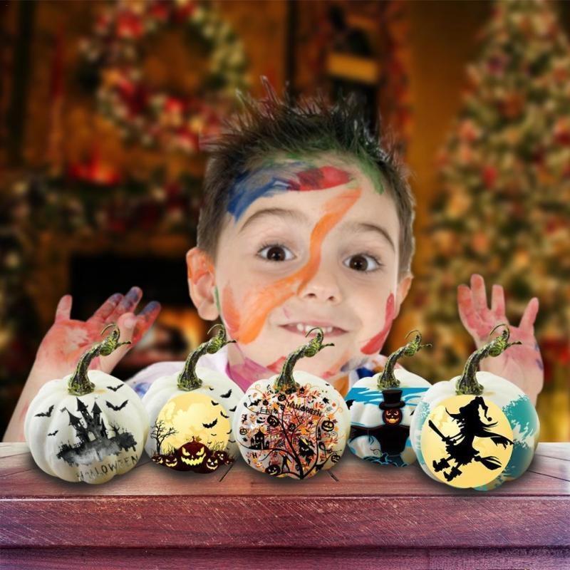 6Pcs Mini White Simulation Pumpkin Fashion Halloween Foam Craft Festival Supplies Decoration