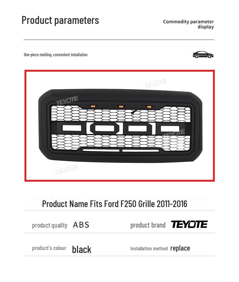 11-16 Ford Front Bumper Honeycomb Grille - Car Accessory