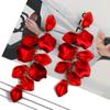 Exaggerate Long Petal Tassel Dangle Earrings for Women Wedding Party Red Blue Temperament Big Drop Earrings Trendy Jewelry Gift