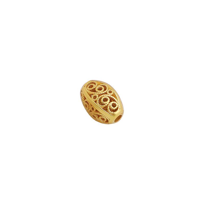 Gold-Plated Hollow Lace Bead for DIY Jewelry Making