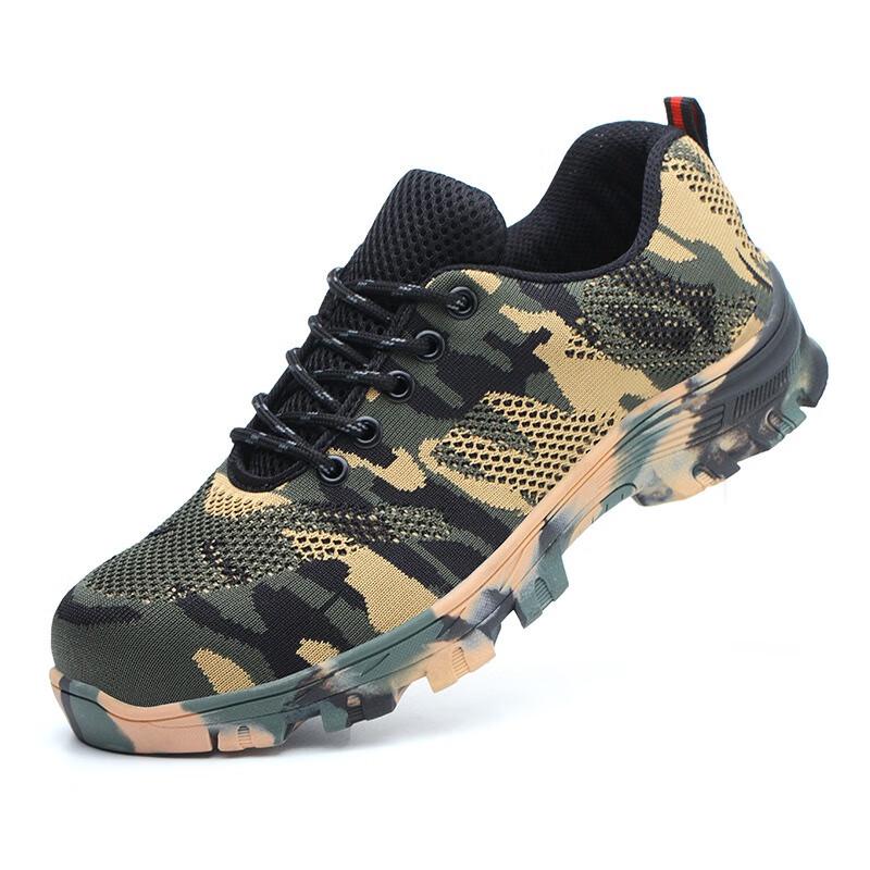 HUIZUMEI Men s Breathable Anti-Smash Puncture-Proof Safety Shoes 37-46