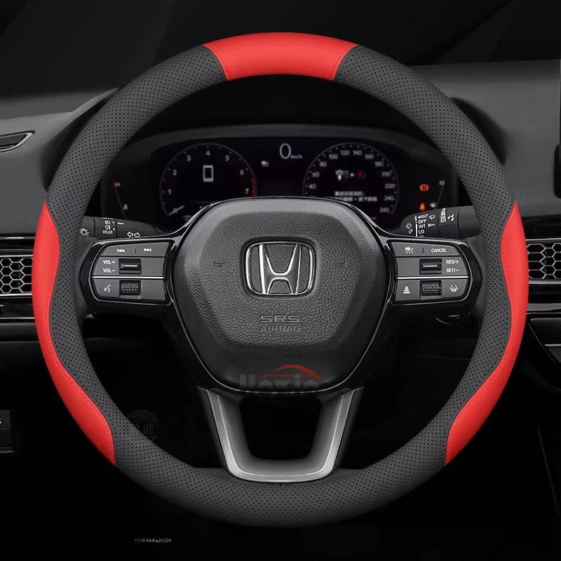 AAAKM1 Leather Car Steering Wheel Cover for Honda HRV CRV Civic City Passport Accord CRZ 2022 2023 2024 2025 2026 Interior Accessories