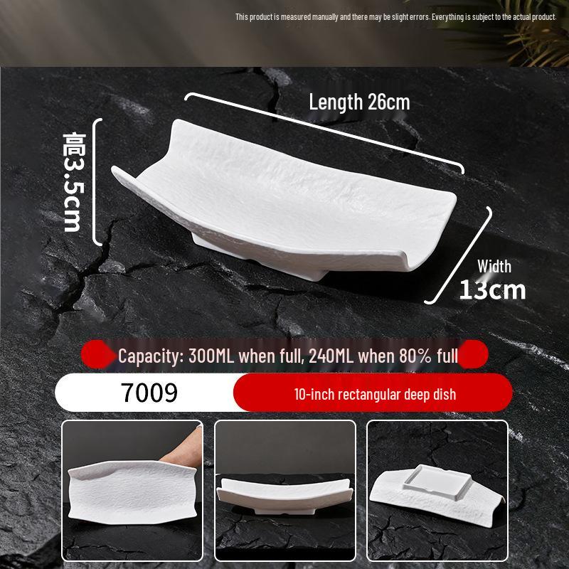 White Melamine Porcelain-Style Snack Plate - Perfect for KTV, Bar, or Restaurant Serving