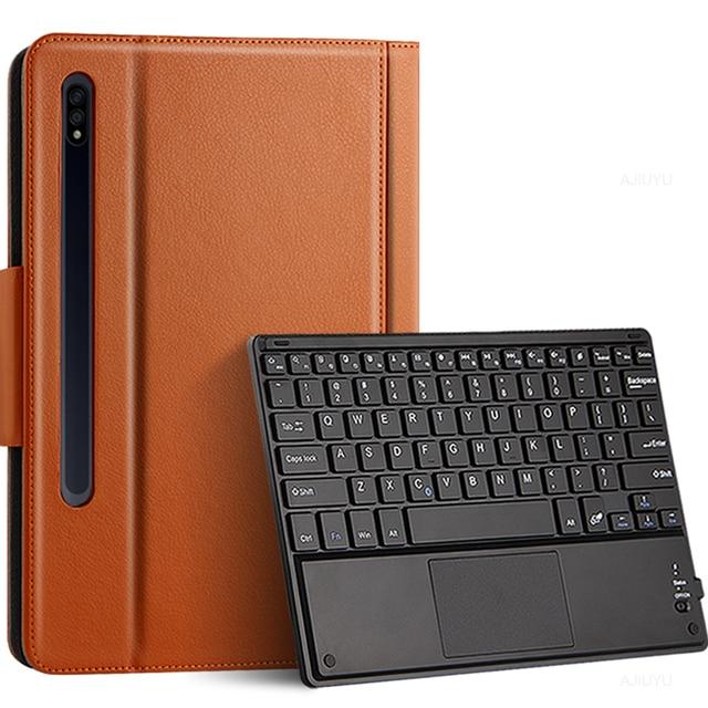 

Чехол с беспроводной клавиатурой для Samsung Galaxy Tab S6 10,5 T860 T865, чехол для Tab S7 11 дюймов, 2020 SM-T870 T875, чехол для планшета Tab S6 10.5 inch коричневый