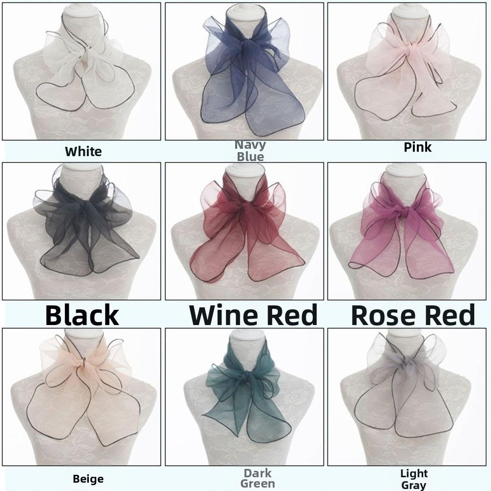 Solid Color Women's Silk Scarf Soft Head Scarfs Korean Style Square Hijab Scarf Spring Summer
