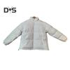 Women Men Cotton Coat Stand Collar Long Sleeve Drawstring Hem Puffer Jacket with Pockets Loose Fit Warm Winter Outerwear