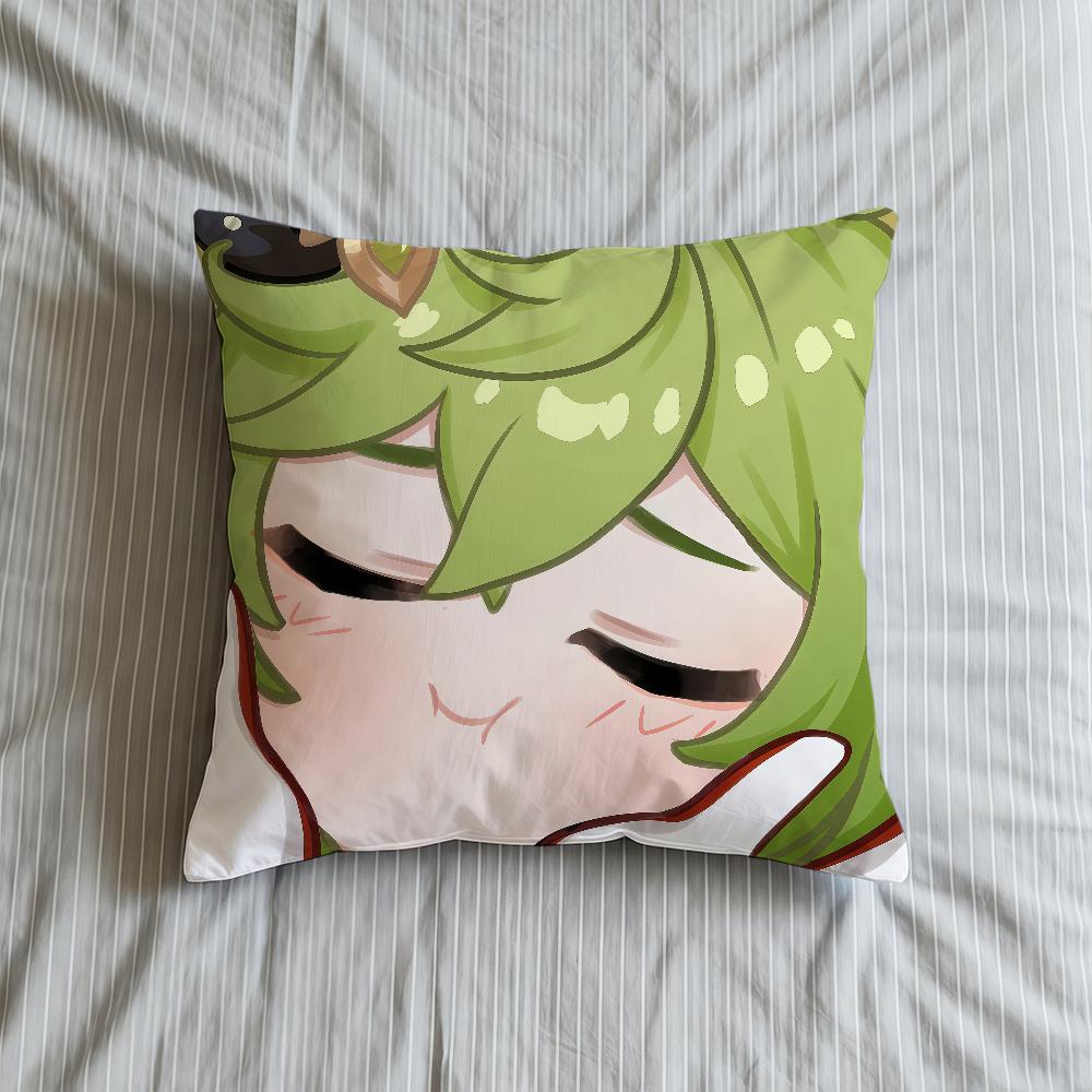 Cushion Face Cover Soft Q Case Genshin Sofa Impact Living Room Home Comfortable Office Game Decor Cupping Protective Pillow