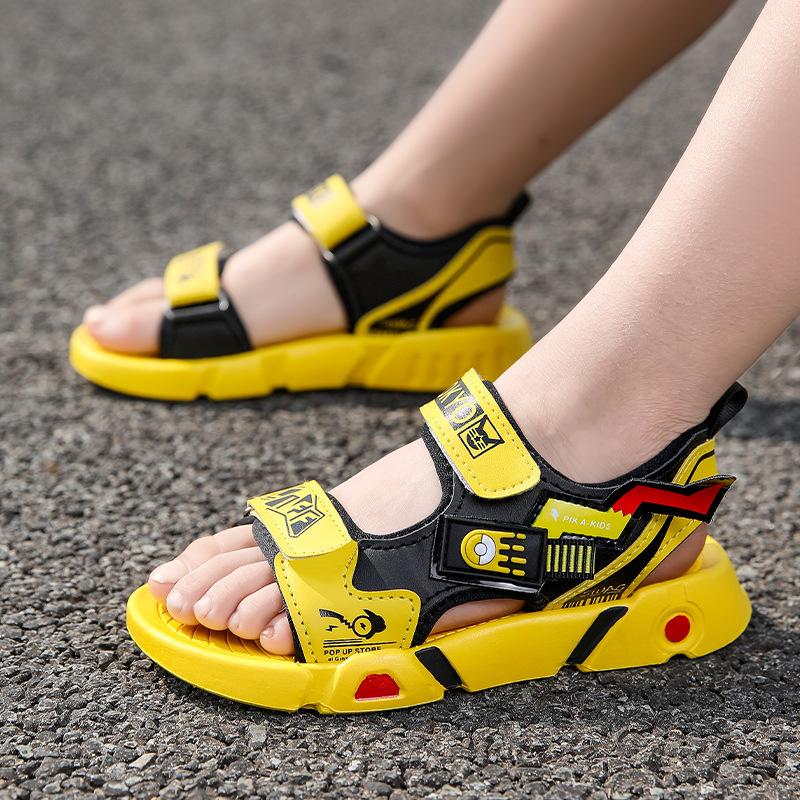 Sandały dziecięce Chłopięce buty plażowe Nowe sandały Miękka podeszwa Antypoślizgowe buty mecha Sandały