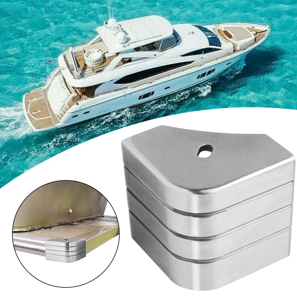 Pontoon Boat Corner Caps Aluminum Pontoon Boat Corner Guards 90 Degree Rounded Dock Guards For Bunk Roof Fishing RV Camping