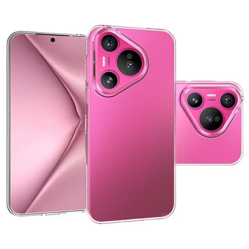 For Huawei Pura 70 TPU Back Case Ultra Thin Transparent Phone Cover with Big Lens Hole