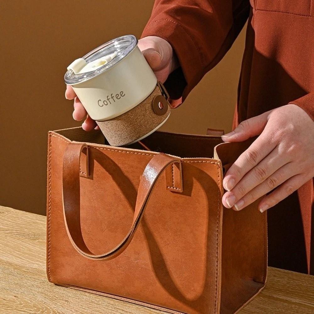 420ml Edelstahl Kaffeebecher Auslaufsicher Reise-Kaffeebecher Minimalistisch Tragbarer Wasserbecher Auto