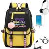 Colorful Letter Backpack with USB Charging