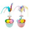 Interactive Tumbler Cat Toy with Feather Plush Balls Tumbler Cat Teaser Toy Self-Play Feather Teasing Wand for Indoor Cats Anxiety Boredom Relief