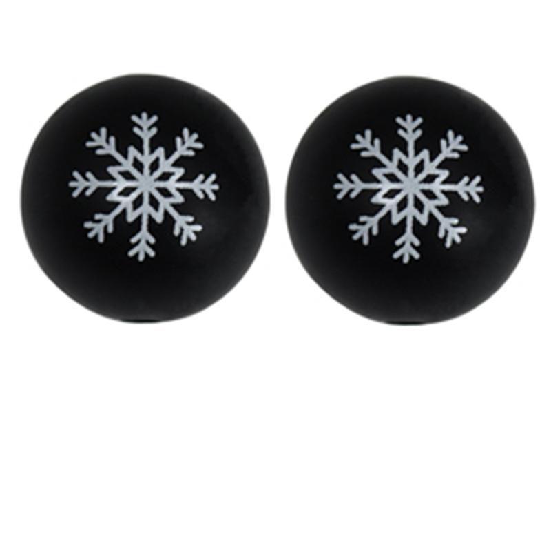 10PCS/Lot 15MM Christmas Tree Snowflake Halloween Pattern Food Grade Silicone Beads For DIY Making Bracelet Keychain Accessories