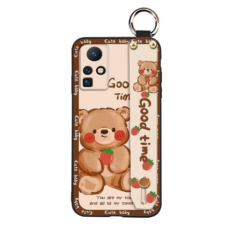 Shockproof Cartoon Phone Case For Infinix Zero X/X Pro/X6811/X6811B Soft Case Cute Dirt-resistant Ring Kickstand Durable