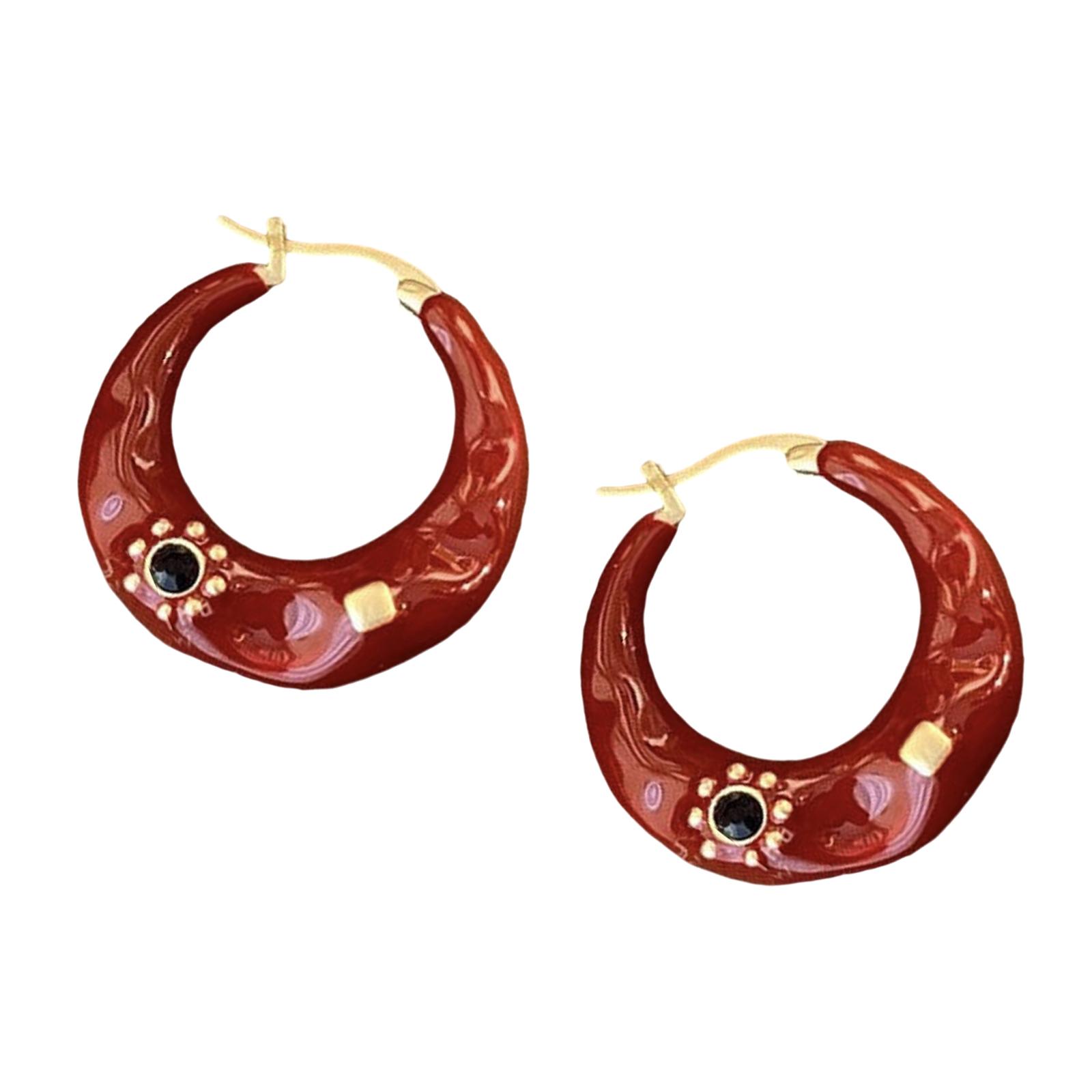 

Stylish Retro French Earrings Craft from Sturdy Alloy Materials Suitable for Daily Wear and Special Occasions Use 1 красный