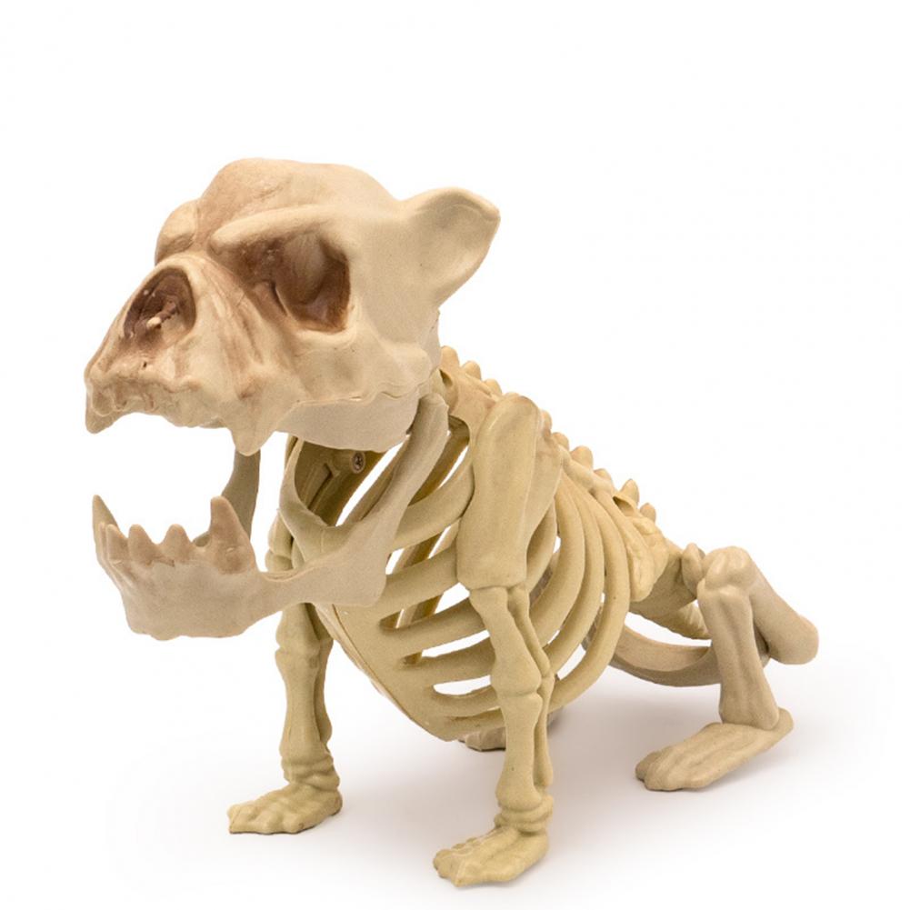 Long Lasting Halloween Prop Durable Plastic Skeleton Halloween Skeleton Decor for Courtyard Graveyard Cat Dog Bird Rat Goat Head