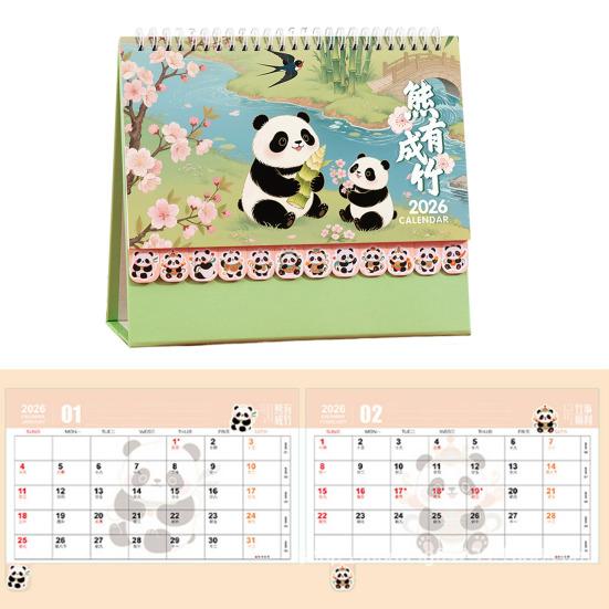 Chinese New Year Desk Calendar 2026 Lunar Standing Flip Calendar Zodiac Horse Monthly Planner
