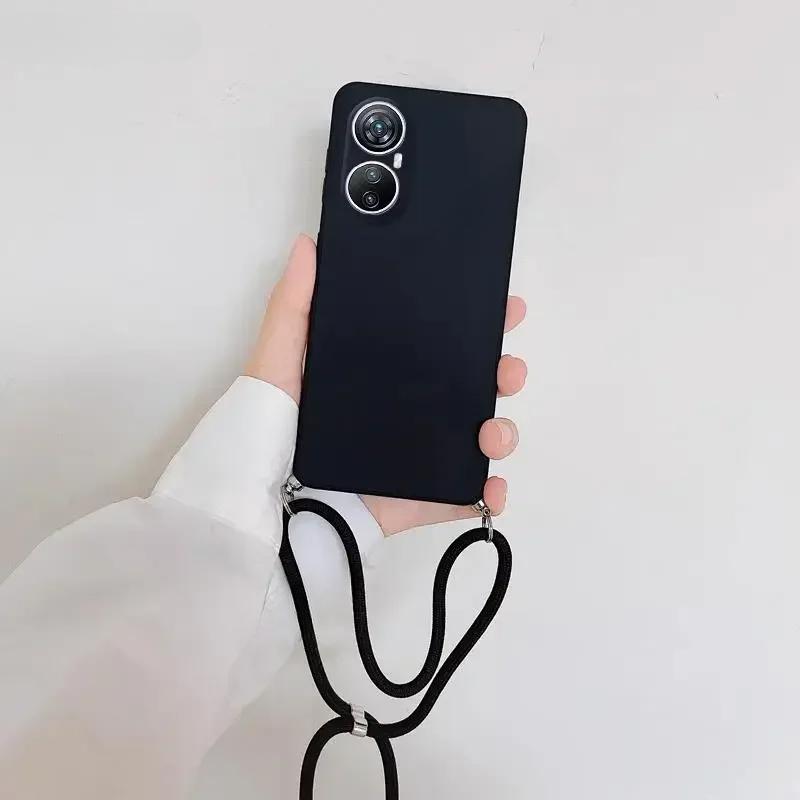 

Для POCO X7 Pro мягкий ремешок через плечо ожерелье шнур цепочка TPU чехол для Xiaomi Poco X7pro POCOX7pro Redmi Turbo 4 силиконовый чехол POCO X7 чёрный