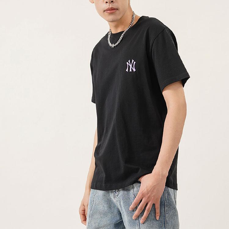 New MLB Set in Sleeve T Shirt Unisex Black 3ATSEC323-50BKS