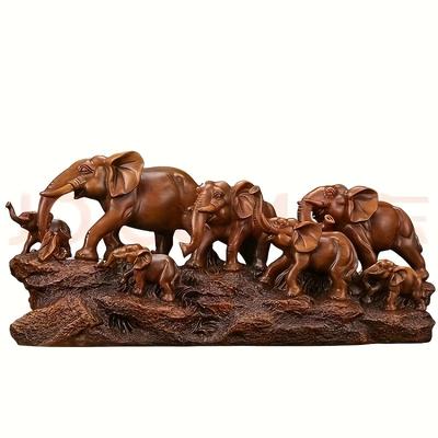 1 peça de Ornamento de Grupo de Elefantes Auspiciosos, Decoração de Artesanato Perfeita para Entrada, Adequado para Sala de Estar, Móvel de TV, Escritório