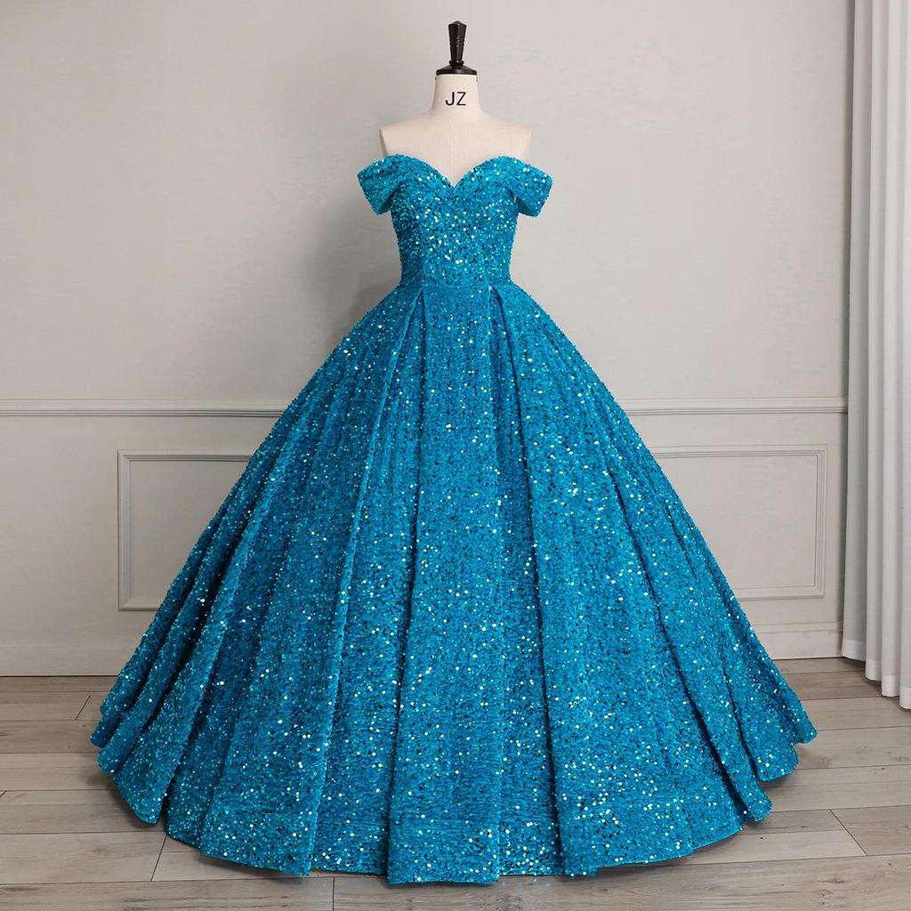 Cross-border Shiny Pitaya Puffy Skirt Wedding & Evening Gown