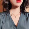 Simple Emerald Pearl Pendant Necklace Elegant White Collarbone Chain French Fashion Necklace
