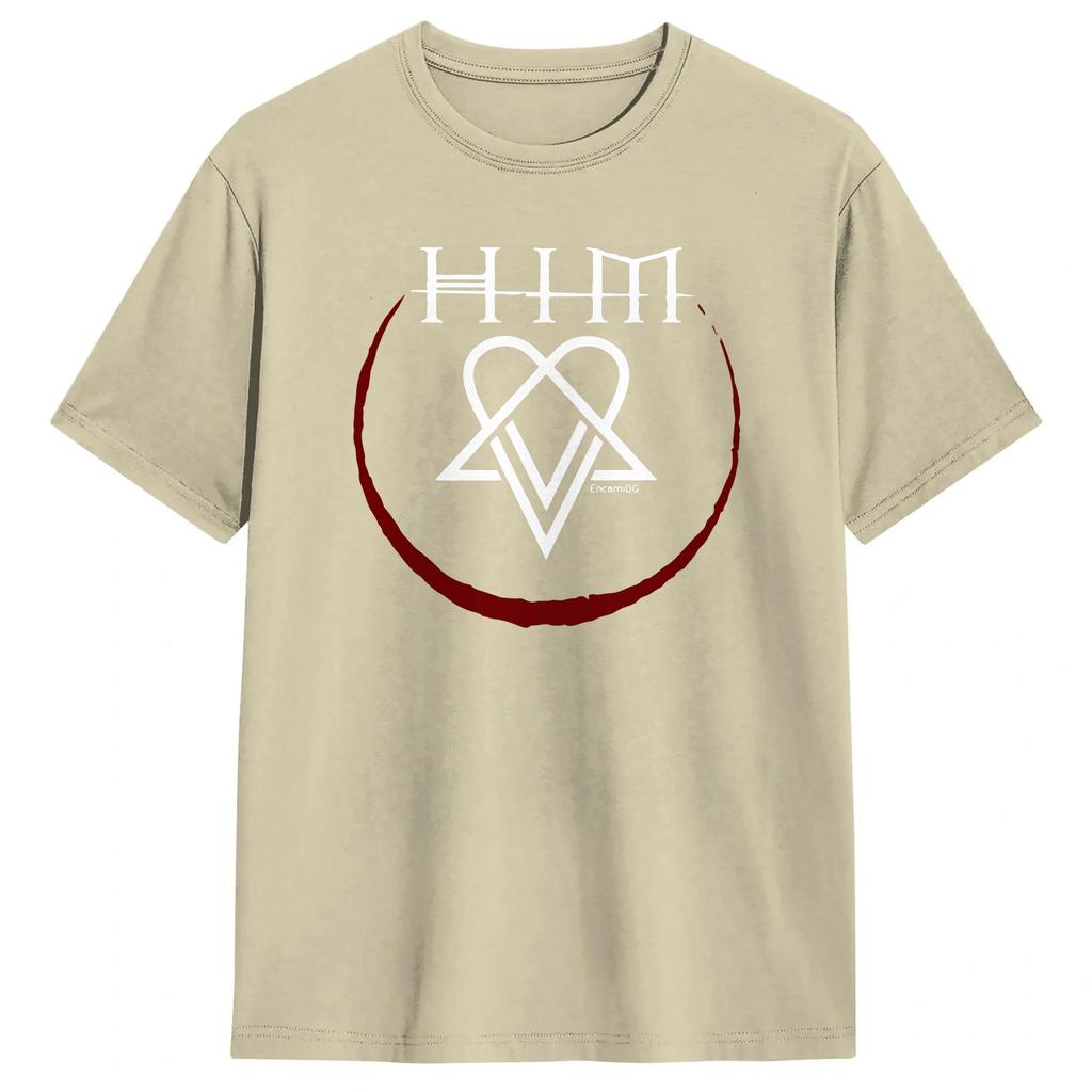 Love Metal Band HIM Heartagram Unisex T Shirt Unique Tees Short Sleeve Crewneck TShirt Pure Cotton Adult Clothing