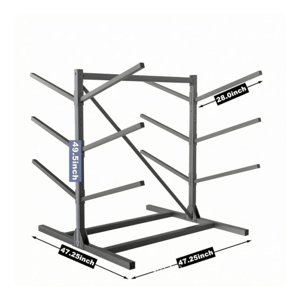 Double-Sided Kayak Rack with Adjustable Arms Freestanding Outdoor