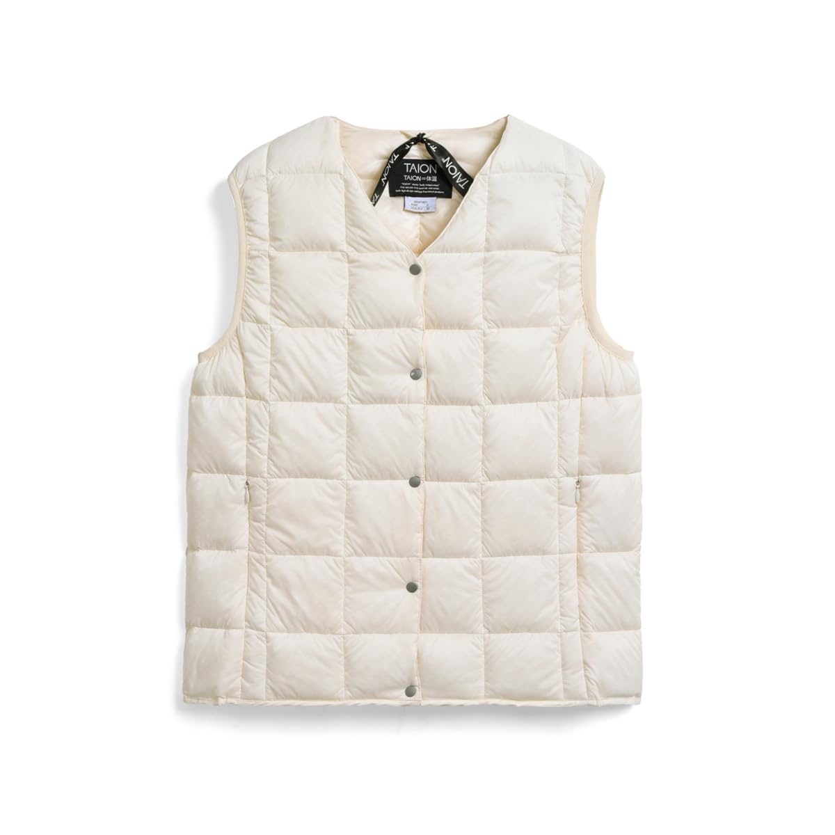 

TAION Button Inner Down Vest Women s V-Neck (TAION-W001)