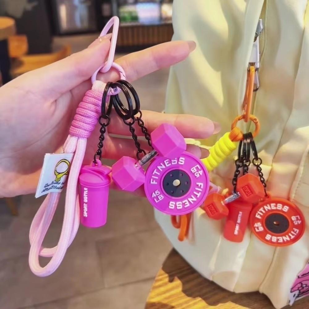 Simulation Style Dopamine Plates Keychain with Buckle Bag Charm New Fitness Series Pendant