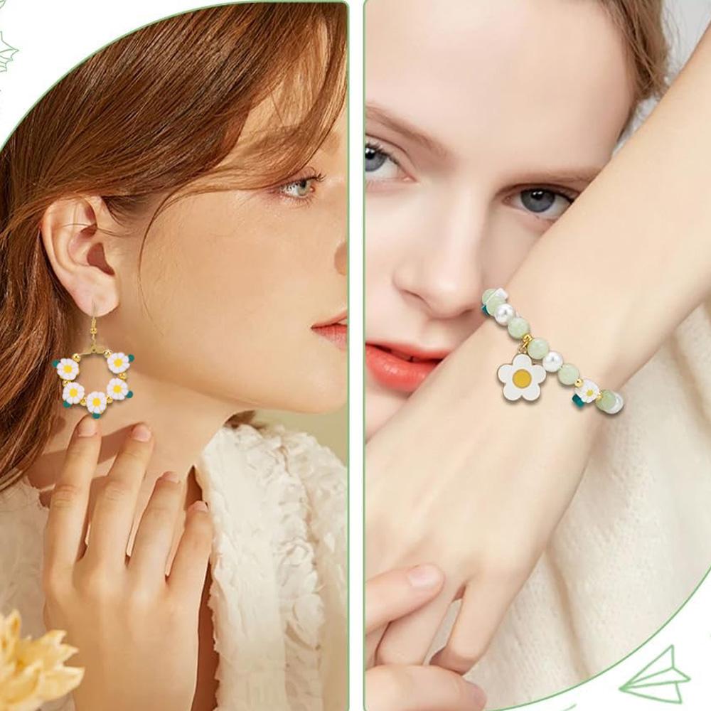 20/50/100pcs Soft Ceramic Material Daisy Mud Bead Polymer Flower Mud Bead Pendant Flower DIY Summer Beach Foot Chain Bracelet Earrings