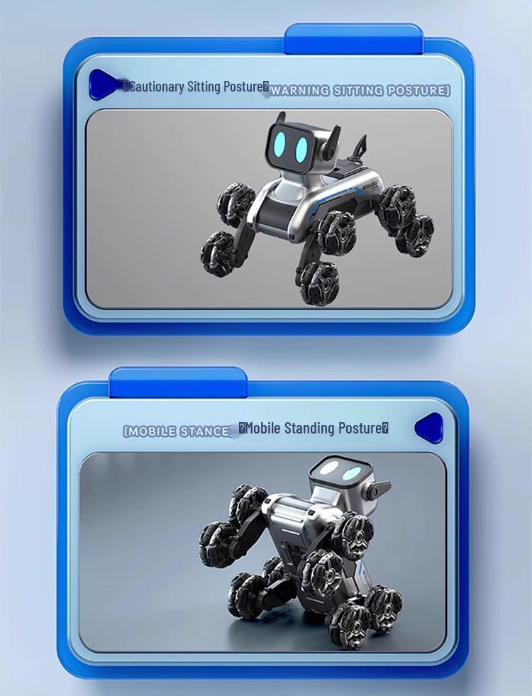 Eight-Wheeled Remote Control Robot Dog Toy with Hand Sensing and Stunt Capabilities for Kids
