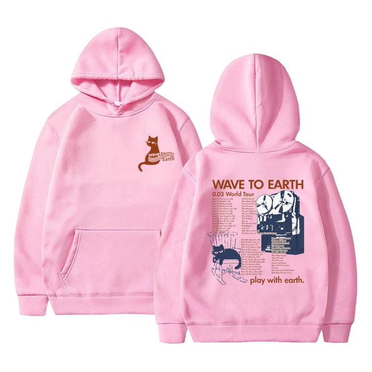 Wave To Earth Cat 0.03 World Tour Hoodie Men Women Korean Fashion Trend Pullover Men's Cotton Oversized Hoodies Y2k Streetwear
