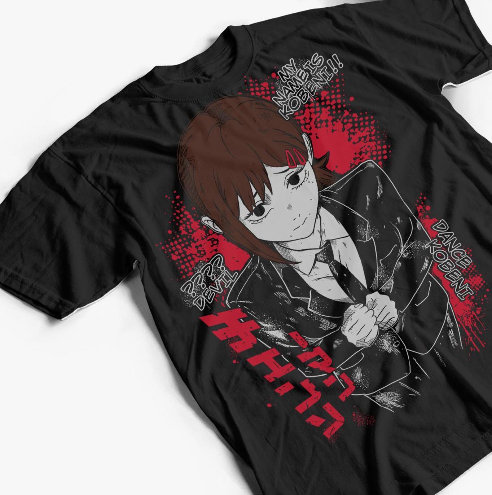 Anime Demon Girl Illustration Tee | Red Unisex Waifu Material Anime T-Shirt, Anime Woman Shirt S