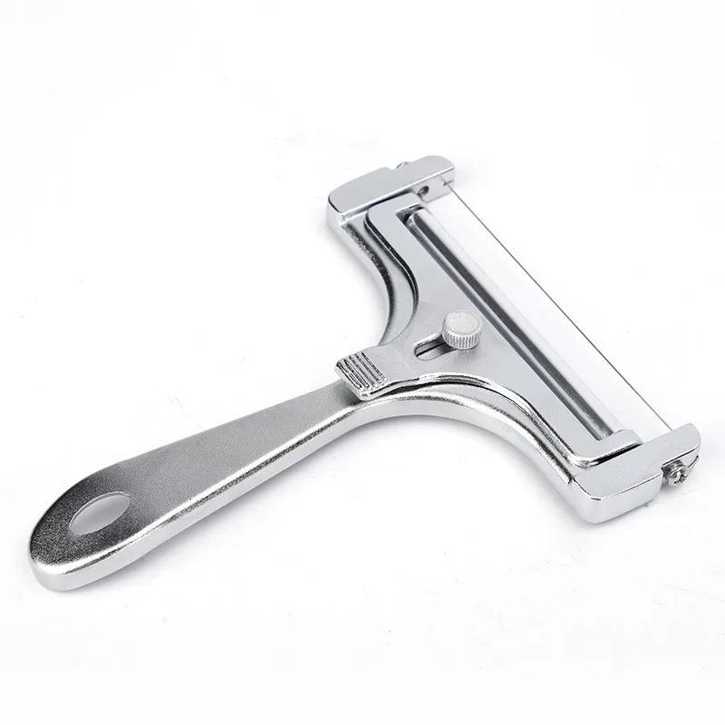

JUSTINLAU Cheese Slicer Butter Scraper with Stainless Steel Adjustable Thickness Wire Aluminum Alloy Cheese Grater Kitchen Tool
