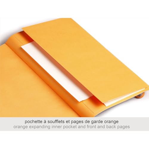 Rhodia Rhodiarama Goal Book Notebook, A5, Dotted Grid, 240 Pages, Italian Leather Cover, Rose Smoke, CF117803