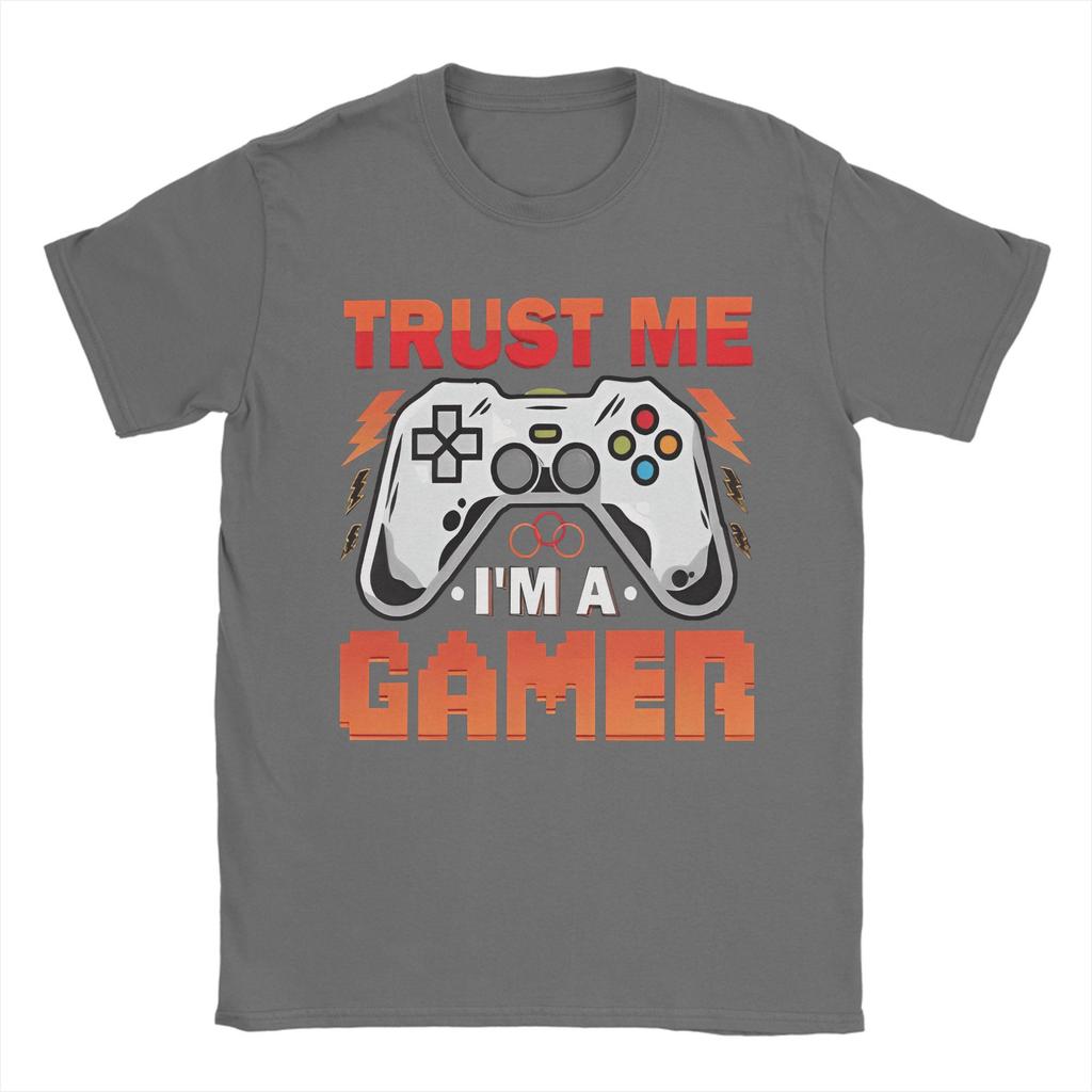 Gamer Girl Boy Men T Shirts GamePad Trust Me Funny Tee Shirt Short Sleeve Round Collar T-Shirt 100% Cotton Birthday Gift Tops