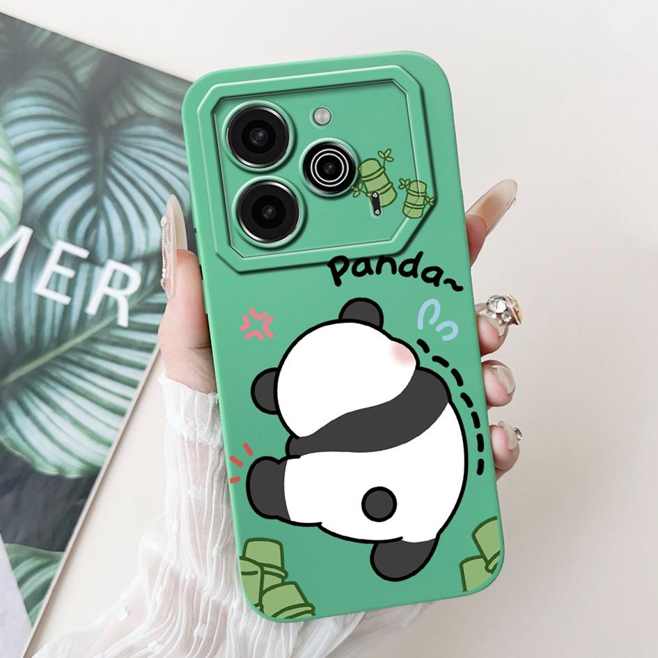 Pova 6 Case For Tecno Pova 6 Pro 5G Silicone Cover Cute Dinosaur Panda Camera Lens Protector Bumper For Tecno Pova6 Pro LI9 Capa