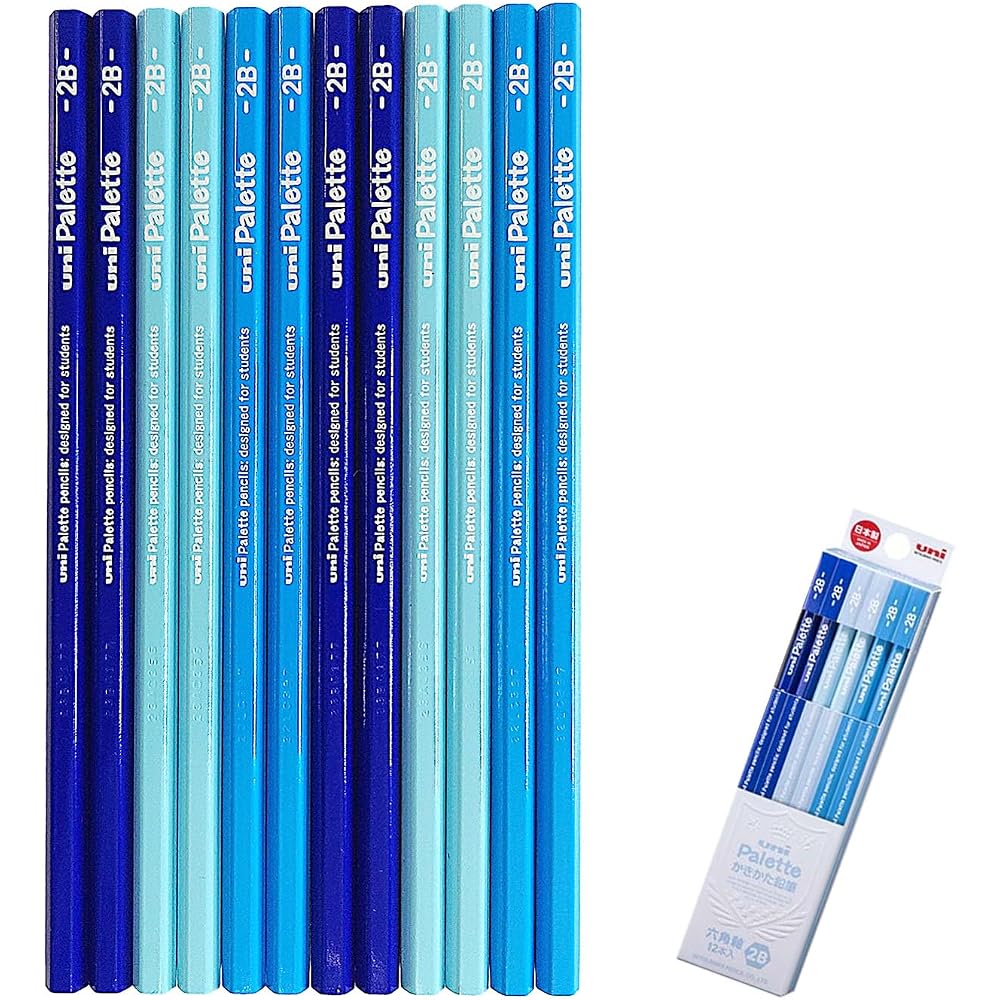 Name Pencils, Mitsubishi Pencils, Uni Palette, Easy to Write Pencils, HB-6B, 1 Dozen, Package wit...