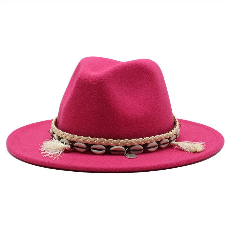 Woolen Top Hat, Minority Style Jazz Hat, Retro Flat-Brimmed Big Eaves Hat.